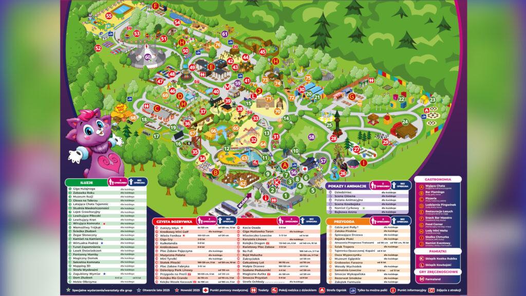 Mapa areálu parku je dostupná na webu www.farmailuzji.pl.