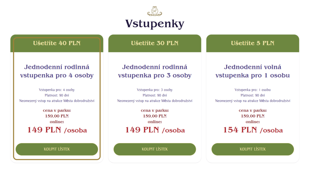 Na vstupenkách do zábavního parku Mandoria lze mnohdy ušetřit nákupem online.